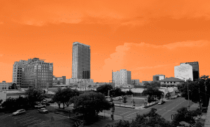 Orange Downtown Amarillo Texas Skyline