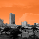 Amarillo Downtown Skyline with Orange Sky